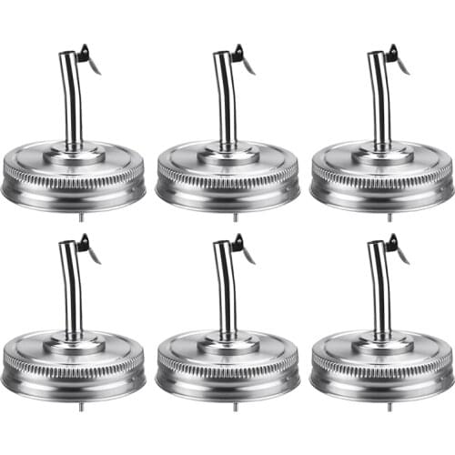 6 PCS Mason Jar Pour Spout Lids Oil Infusion Lids 70mm Regular Mouth Bottle Cap Cover Oil Pour Spout Dispenser with Caps