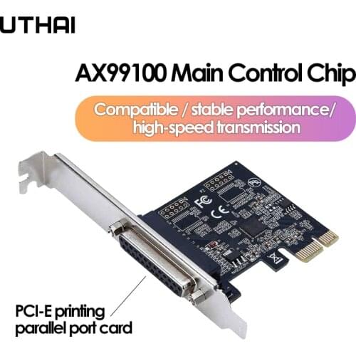 UTHAI Computer Component Adapter AX99100 Chip PCIe Parallel Port Card PCI-E To Parallel Port Card 25-pin Printer Expansion Card