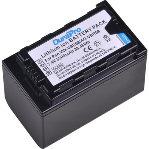 1Pc 5200mAH VW-VBD58 VBD29 VBD58 VBD78 AG-VBR59 Battery for Panasonic AJ-HPX260MC,HPX265MC,PX270,PX285MC,PX298,AG-FC100,HC-X1000