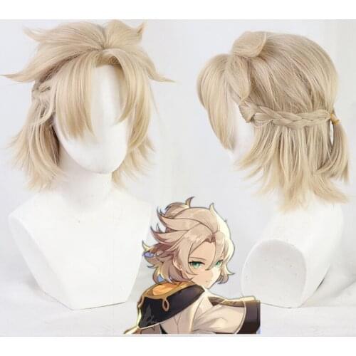 Albedo Accessories Popular Game Genshin Impact Cosplay Wig Anime Project Cos Props 2021 Halloween Twist Braid Adult Headwear