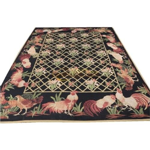 Antique European Point Carpet Hand-woven Needle Tip 100% Wool Carpet Hand-embroidered Carpets Handwoven Wool Carpets