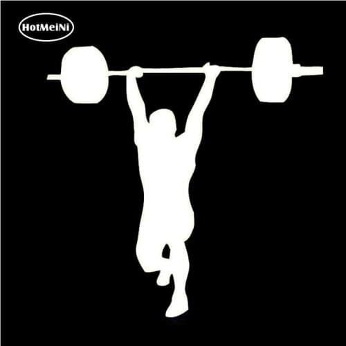 HotMeiNi Gym Decor Boy Sport Weightlifting Car Sticker Vinyl Decal For Window Bumper Laptop Waterproof 14*14.4cm