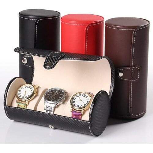 Fashion Luxury Watch Display Gift Box Case Roll 3 Slot Wristwatch Necklace Bracelet Jewelry PU Leather Box Storage Travel Pouch