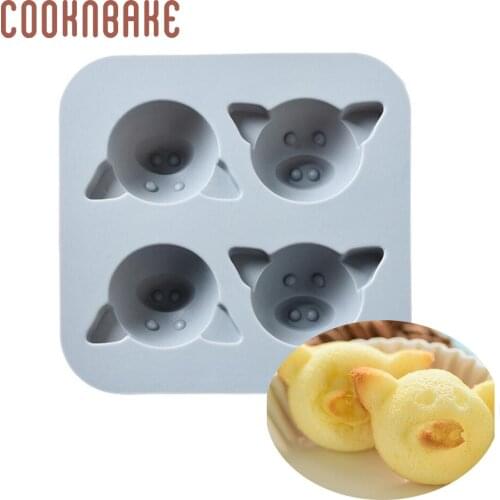 COOKNBAKE pig Silicone Mold for cake pastry baking Candy Chocolate jelly pudding tool handmade soap mould cake decoration form