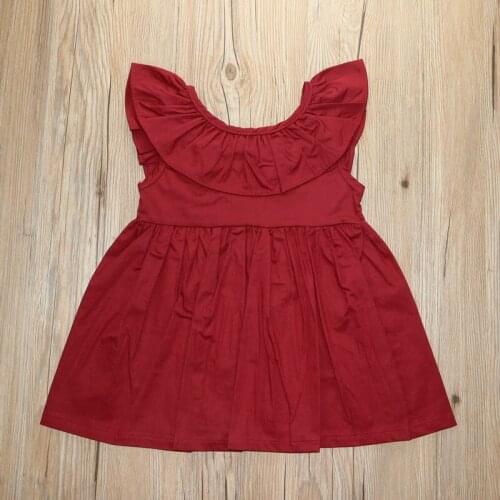 Childrens wear the new summer 2020 children girls deep v-neck bowknot falbala pleated dress