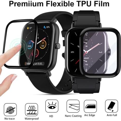 Screen Tpu Protective Film For Amazfit GTS 2 /GTS / gts 2e Smart Ultrathin Full Cover 3D Soft Curved Flexible HD Clear Protector