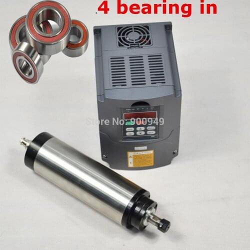 CNC Motor ER11 0.8KW water cooled Spindle Motor German bearing for milling machine and matching variable frequency vfd inverter