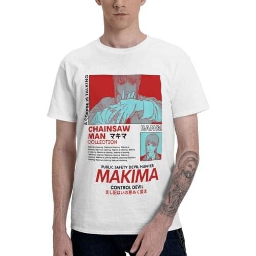 Mens Chainsaw Man Warrior Denji T-Shirt Streetwear Vaporwave Aesthetic Anime Manga Tshirt Short Sleeve T Shirt 100% Cotton Tee