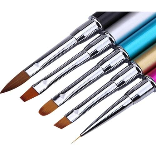Nail Carving Brush Dotting Grid Stripes Drawing Painting Pen Acrylic UV Gel Handle Nail Art Tool French Line Brush Pen For Nails