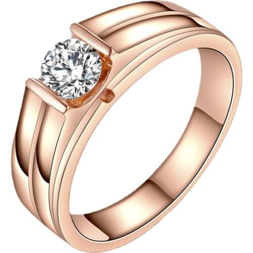 Three-color Optional Sterling Silver S925 Mens Ring Rose Gold Vintage Classic Luxury Engagement Wedding Exquisite Gift Jewelry