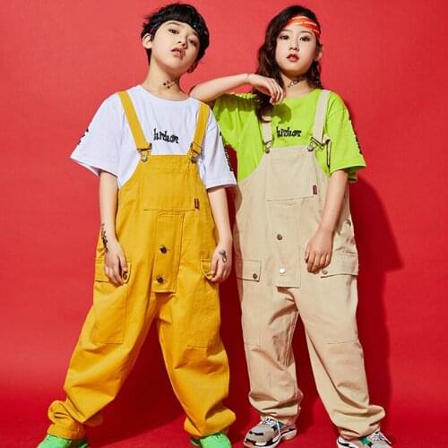 HipHop Dance Clothes Kids Girls Street Dancing Tops Rompers Suit For Children Jazz Hip Hop Performance Outfit Stage Show Wear