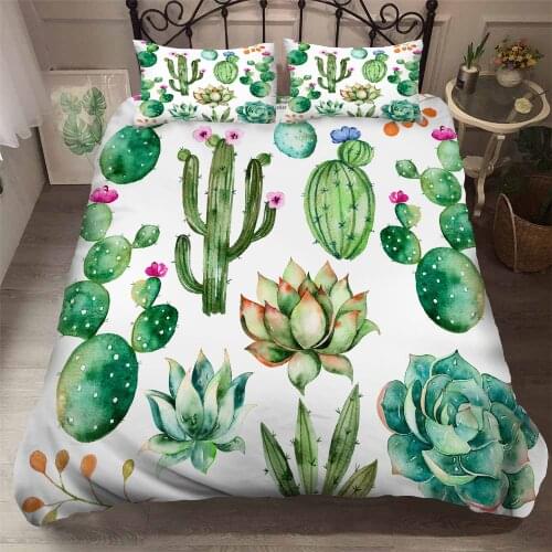 3D HD Print Bedding Set Custom/King/Europe/USA,Duvet Cover Set Double/King,Quilt/Blanket Cover Set Bedclothes Nordic Cactus