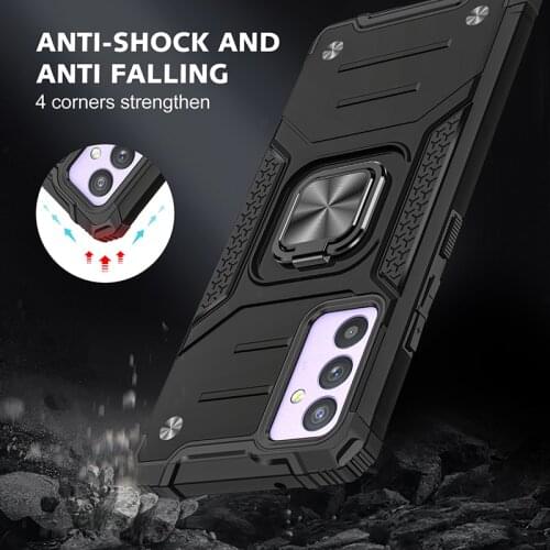Magnetic Metal Finger Ring Stand Armor Shockproof Case For Samsung Galaxy A82 5G Soft TPU Hrad PC Protective Cover Coque Fundas