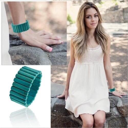 Trendy Fashion Blue Turquoises Bracelet for Women Summer Beach Charm Bracelets Bohemian Chain Bracelet Boho Jewelery