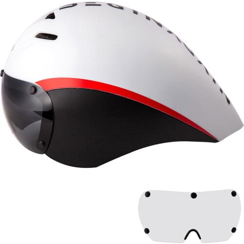 Men Aero Race TT Bicycle Helmet Triathlon Road Bike Goggles Helmet Casco Ciclismo Time Trial Upgraded Cycling Helmet Hat