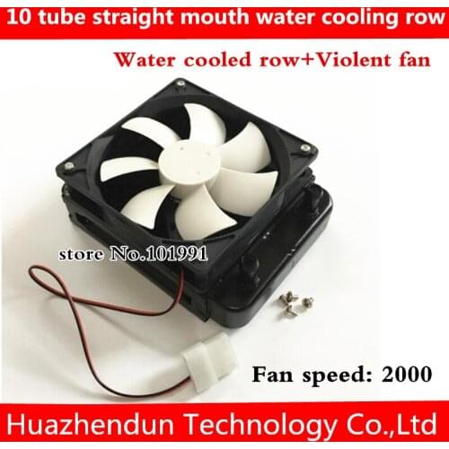 Notebook desktop pure aluminum cold row heat exchanger 10 tube Straight mouth water cooled row with violent fan free shipping