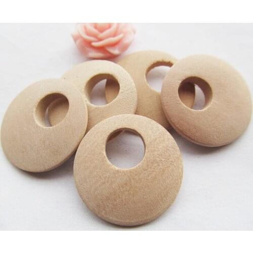 50pcs 25mm Unfinished Roundure Circle Ring Big Hole Natural Wood Earring Pendant Charm Finding ,DIY Accessory Jewellry Making