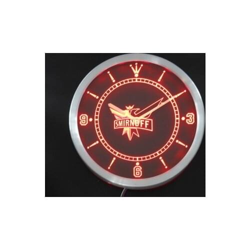 Nc0127 Smirnoff Bar Neon Light Signs LED Wall Clock