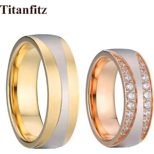 Classic Lovers Alliance couple wedding rings for men and women cubic zirconia stone jewelry eternity marriage engagement ring