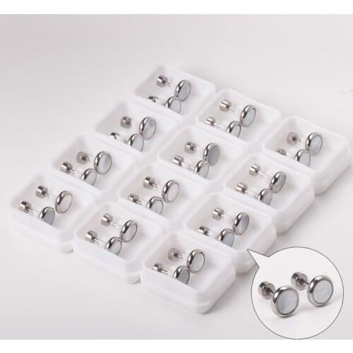 12 Pairs 316L Stainless Steel Earring Sets Mujer Wholesale Round Shell Screw Back Earring Fashion Cute Baby Girl Gift Wedding