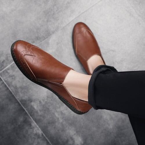 Leisure Shoes Shoes Men Casual Leather Man Shoe Sports Leisure Loafers For Boots Causal Fashion Mens Sneakers Mens Black