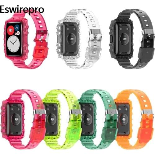 Strap For Huawei Watch Fit Bracelets Replacement For Women man Band With Rugged Bumper Case Watch Fit Transparent 6 Colors