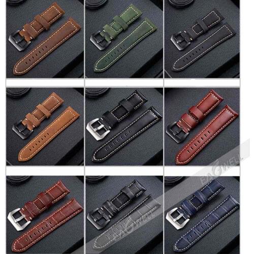 22/24/26mm Universal Genuine Leather Watch Band For Suunto Traverse For LG W100 W110 W150 Urbane Classic Bracelet Wrist Strap