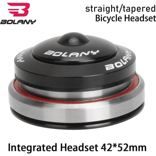 BOLANY Bearing headset 42 52mm MTB Road Bike steering column 1 1/8"-1 1/2" Tapered/Straight Tube fork Integrated Angular Contact