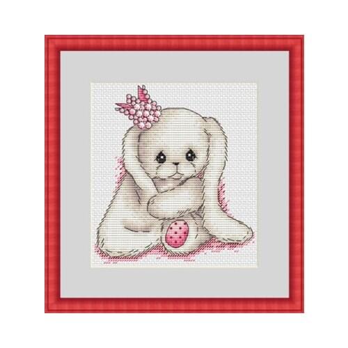 Counted Cross Stitch Kit Cross stitch RS cotton with cross stitch Blue Crown Rabbit Pink Crown Rabbit