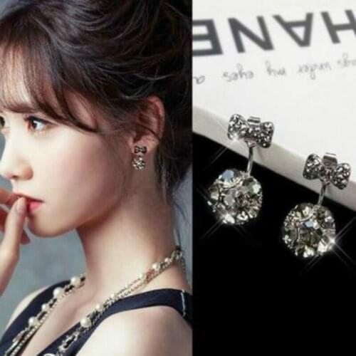 Korea Fashion Jewelry Earrings Oorbellen Rear Hanging Crystal Earrings Brincos Statement earrings Earrings For Women Wholesale