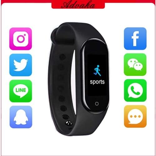 Advaka M4 Smart Watch Bracelet Heart Rate Monitoring Wristband Running Pedometer Health Sport Tracker