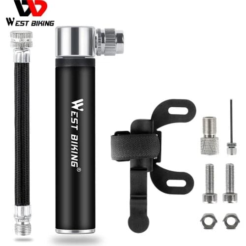 WEST BIKING Hand Mini Bicycle Pump Tire Air Inflator Valve Ball Needle Hose MTB Accessories Portable Bike Pump
