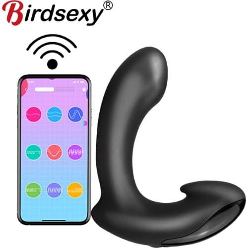 Powerful Mobile APP Remote Contro Male Prostate Massage G-Spot Vibrator Sex Toys For Men Anal Plug Vibrating Butt Plug Anal Toy