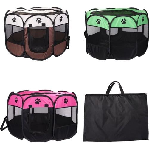 Octagonal Pet Playpen Portable Folding Easy Operation Dog Cat Fence Kennel House Outdoor Removable Dog Cat House