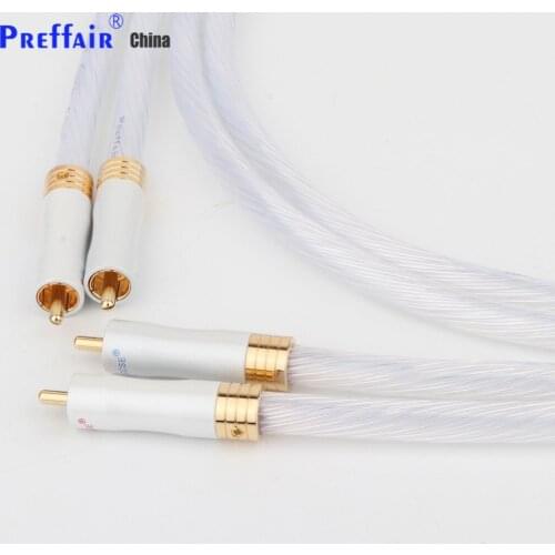 High Quality 1pair 5N Silver plated OCC RCA cable Analog cable RCA audio cable Silver plated