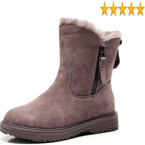2021 Snow Women Winter Fashion Zipper Platform Ankle Boots Street Short Plush Warm High-Top Booties Zapatos De Mujer