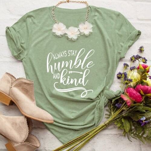 Christian Humble Be Kind T Shirts Hope Blessed Black Cotton Top Tees Funny Fashion Cute T-shirts For Female