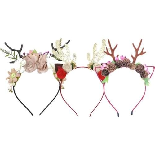 1pc Elegant Headband Fashion Antler Flower Decor Hair Hoop Party Headband For Kids Stage Show Decoration Accessories Headwear