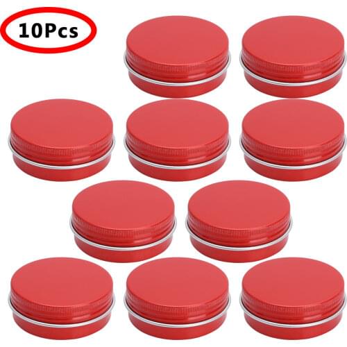 10pcs 30ml Round Jars Metal Tin Cans Aluminum Tin Jars Containers Bulk Food Tins Cosmetic Jar Container Candle Travel Tins