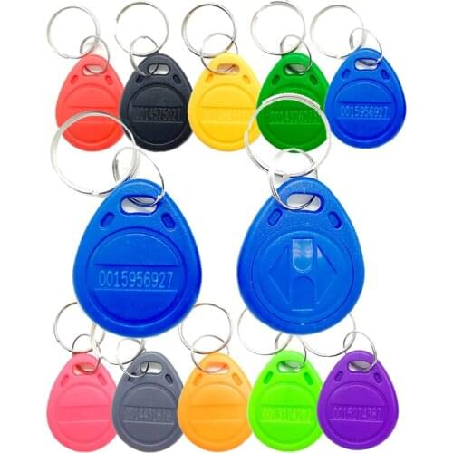 100pcs RFID 125KHz 11 Color TK4100 RFID Tag Proximity Keyfobs Tags Key Fob RFID Card for Access Control Time Attendance