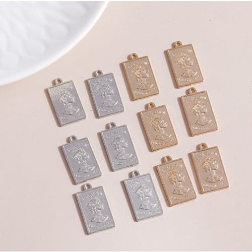 10pcs 13*23mm Fashion Sign Letter Charms for Jewelry Making DIY Carved Portrait Charms Earrings Pendants Necklaces Accessories