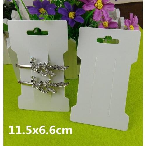 200PCS Hair Clip Card White Paper Jewelry Display Cards Hair Accessory Cards Blank Hairpin Packaging Card Accept Custom Logo