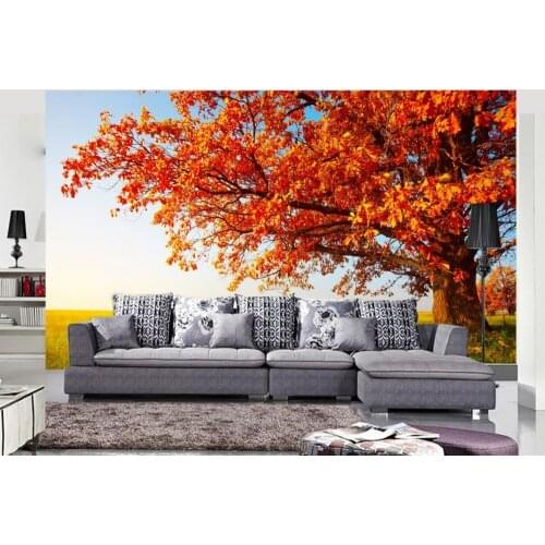 3d landscape wallpaper Autumn sunlight forest trees modern living room mural photo 3d wallpaper