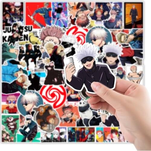 50/100PCS Jujutsu Kaisen Gojo Satoru Stickers Kugisaki Nobara Itadori Yuji Inumaki Toge Anime Waterproof PVC Stickers Kid Gift