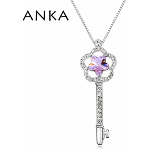 Accessories Collier Austrian Crystals Inlaid Plum Shaped Keys Chain Pendant Necklace Crystals from Austria #97919