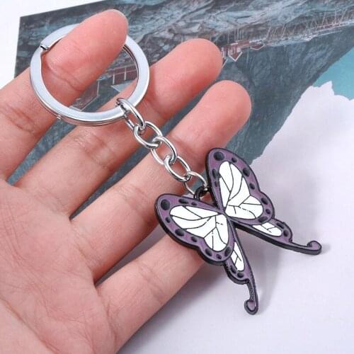 Anime Peripheral Demon Slayer Blade Ninja Butterfly Butterfly Keychain Metal Pendant