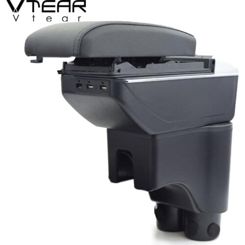 Vtear For Daihatsu Terios 2 car armrest box leather arm rest USB storage interior parts leather accessories center console auto