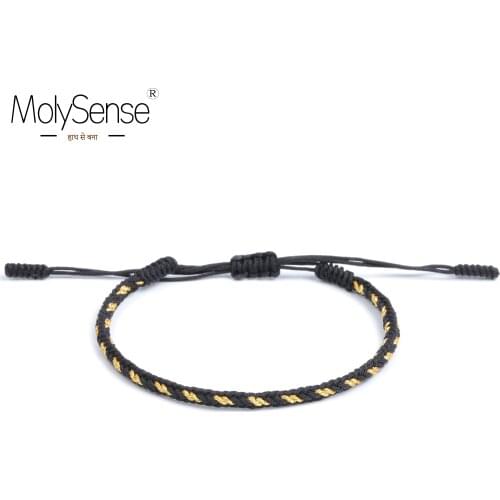 MolySense Multi Black Color Tibetan Buddhist Bracelets Bangles For Women And Men Handmade Knots Rope Tibet Budda Lucky Bracelet