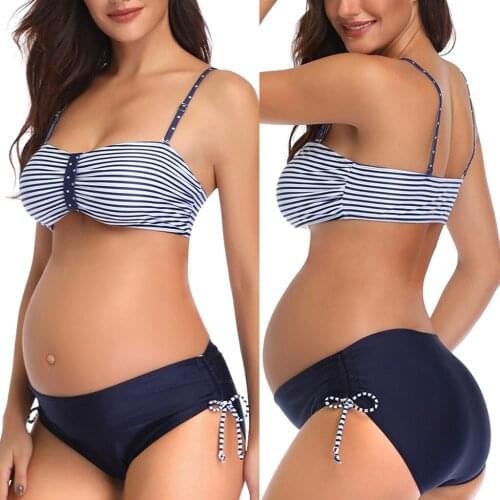 Women Maternity Swimwear Sexy Two Piece Printed Flower Bikini Set Tankinis Pregnancy Swimsuit Beachwear Pregnant Suit купальник