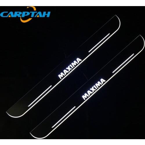 Carptah Trim Pedal LED Car Light Door Sill Scuff Plate Pathway Dynamic Streamer Welcome Lamp For Nissan Maxima 2016 2017 2018